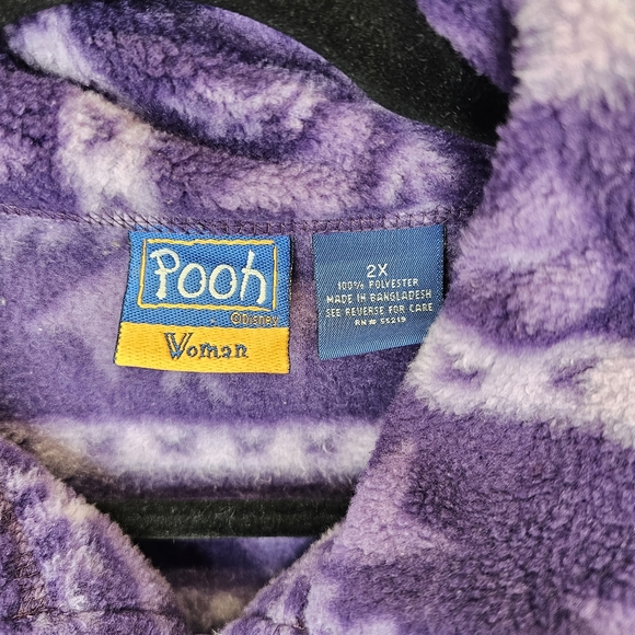 Disney Vintage 2X Pooh Jerry Leigh Purple Zip Winter Winnie The Pooh Pullover - Picture 3 of 16